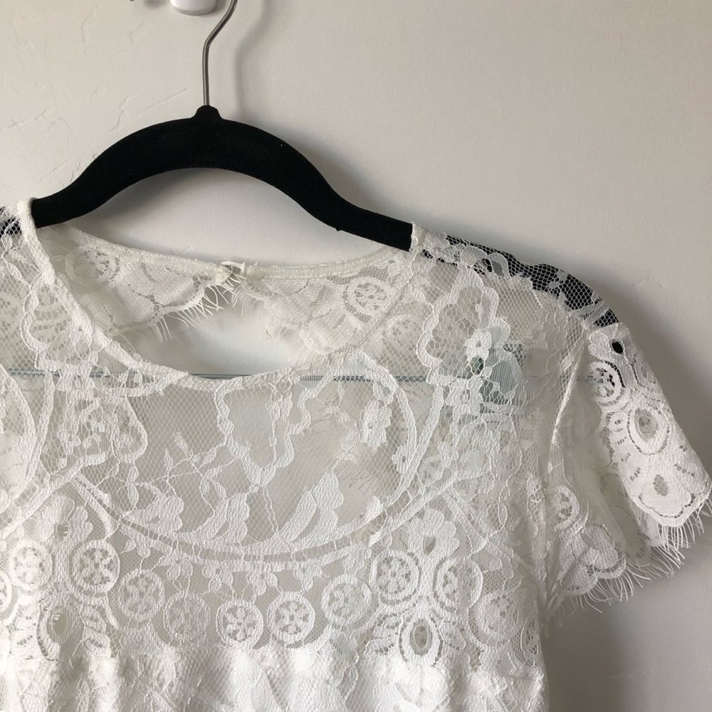 BB Dakota White Lace Sheath Dress